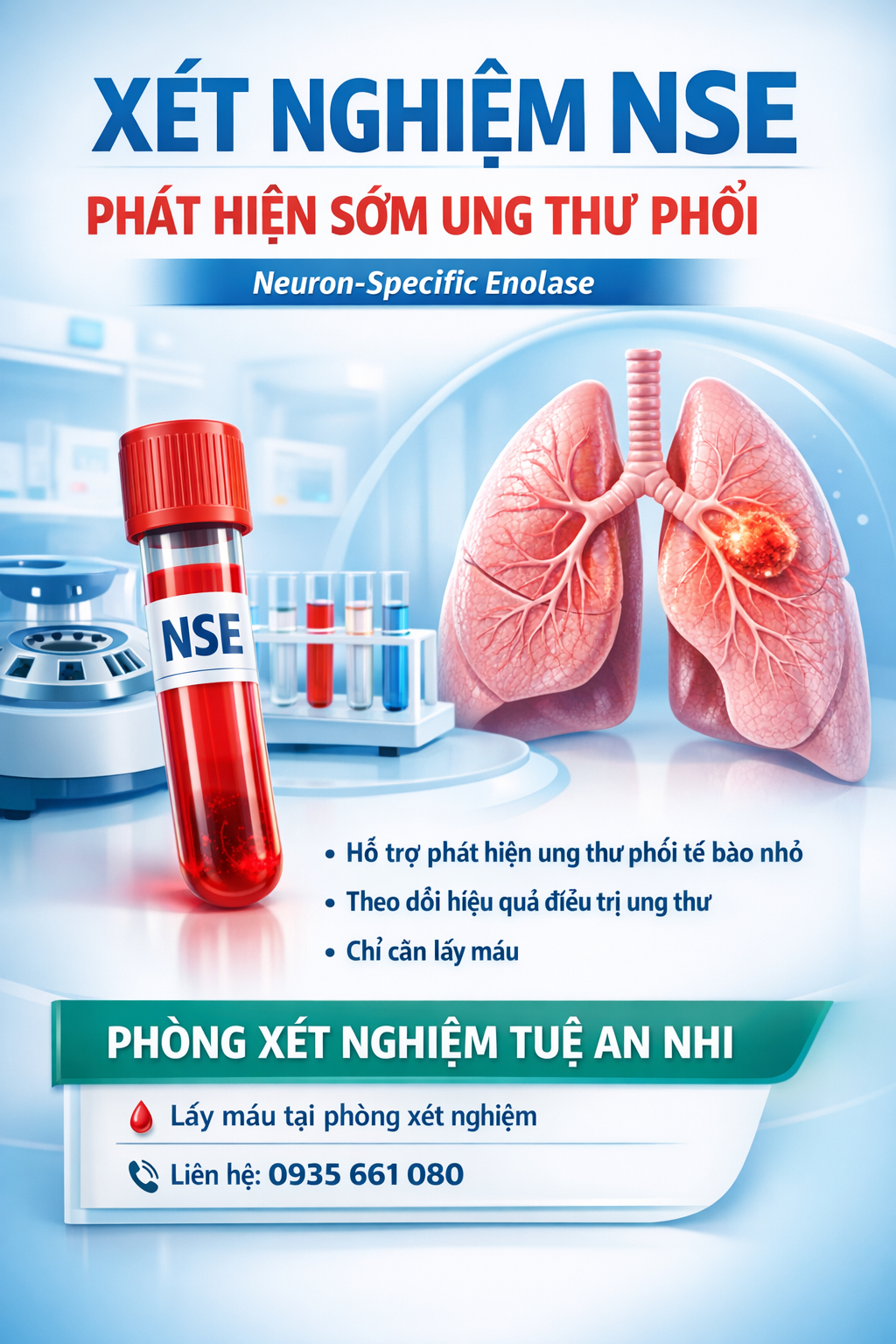 Xét nghiệm NSE phát hiện ung thư phổi sớm tại A Lưới